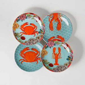 Hazeran Lobster & Crab 12 Cm Porcelain Plate Set of 4 - Vitelli Design Studio UAE
