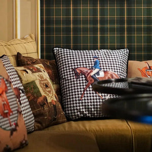 Equestrian Blue Decorative Pillow - Vitelli Design Studio UAE