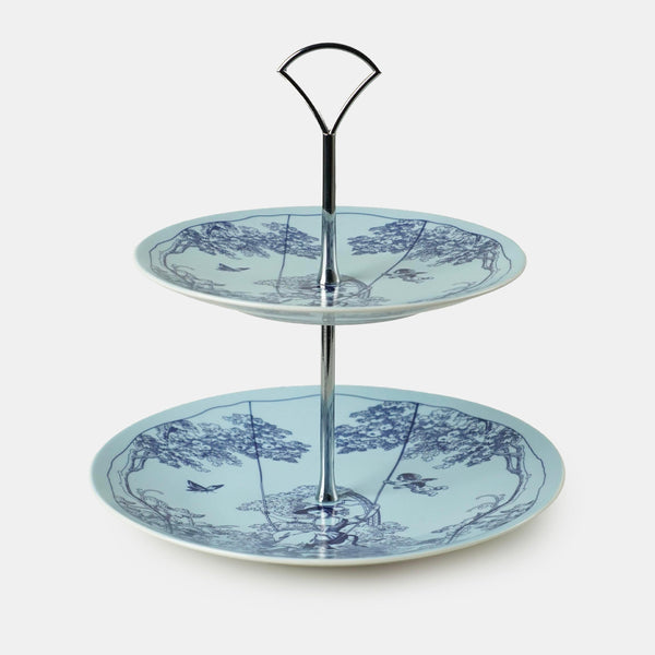 Timeless Collection Blue 2-Tier Cake Stand - Vitelli Design Studio UAE