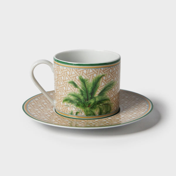 Hazeran Palm Porcelain Teacup - Vitelli Design Studio UAE