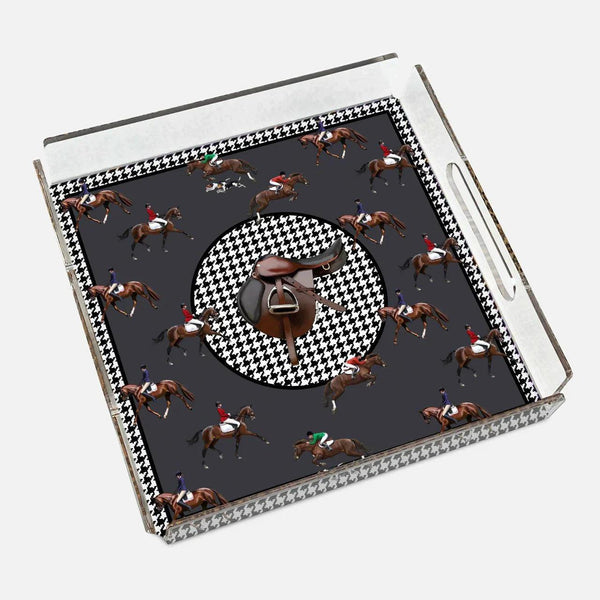 Equestrian Anthracite 40x40 Acrylic Tray - Vitelli Design Studio UAE