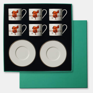 Equestrian Blue Jacket 6-Pack Teacup - Vitelli Design Studio UAE
