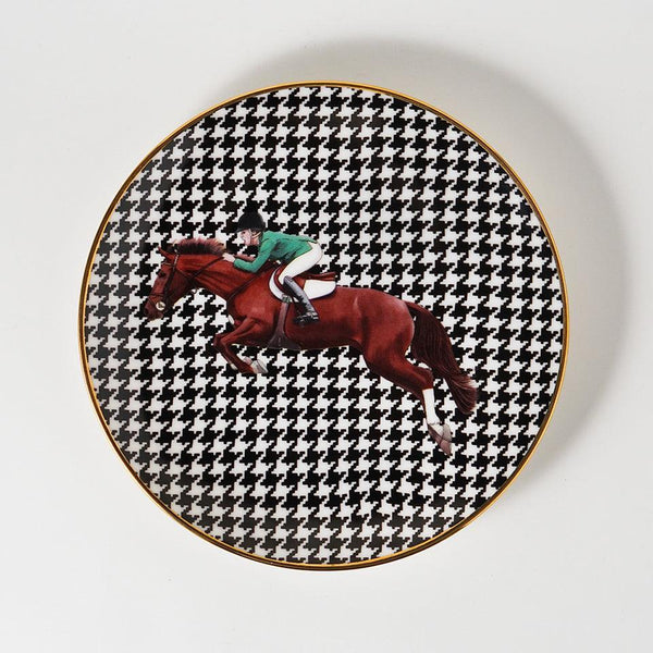 Equestrian Green Jacket 20 Cm Porcelain Plate - Vitelli Design Studio UAE