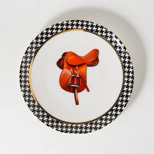 Equestrian Taba Saddle 20 Cm Porcelain Plate - Vitelli Design Studio UAE