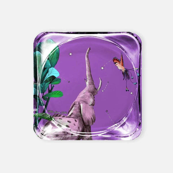 Wonderland Purple Elephant Acrylic Coaster - Vitelli Design Studio UAE