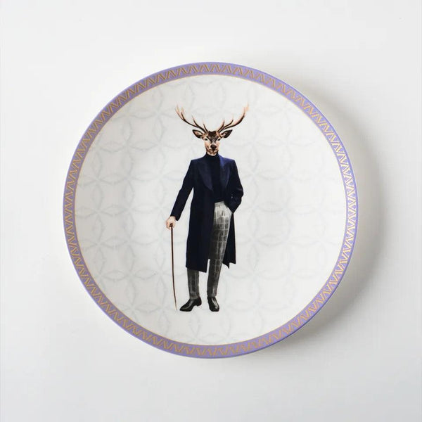 Gentleman 25 Cm Porcelain Plate - Vitelli Design Studio UAE