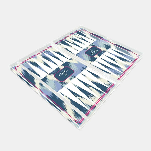 Ikad Collection Blue Acrylic Backgammon - Vitelli Design Studio UAE