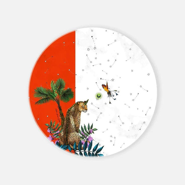 Wonderland Orange Leopard Marble Serving Plate 2 - Vitelli Design Studio UAE