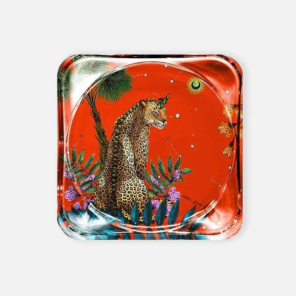 Wonderland Orange Leopard Acrylic Coaster 2 - Vitelli Design Studio UAE