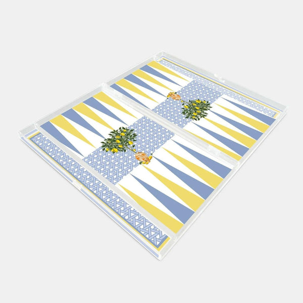 Hazeran Lemon Acrylic Backgammon - Vitelli Design Studio UAE
