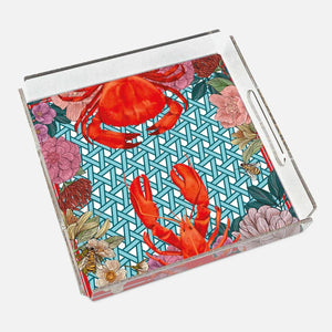 Hazeran Lobster & Crab 40x40 Acrylic Tray - Vitelli Design Studio UAE
