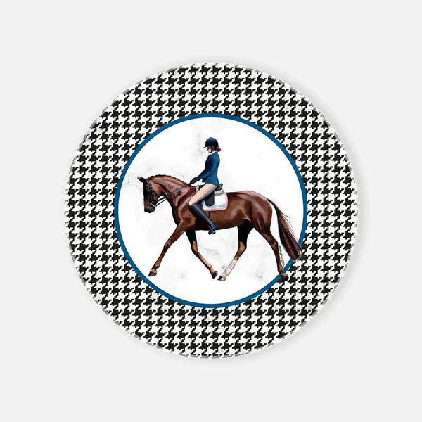 Equestrian Blue Jacket Marble Serving Plate - Vitelli Design Studio UAE