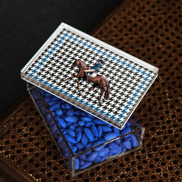 Equestrian Blue Jacket 18x12 Acrylic Jar - Vitelli Design Studio UAE
