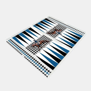 Equestrian Blue Jacket Acrylic Backgammon - Vitelli Design Studio UAE