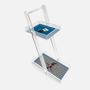 Equestrian Blue Acrylic Service Trolley - Vitelli Design Studio UAE