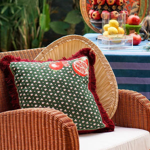 Hazeran Pomegranate Throw Pillow Cover - Vitelli Design Studio UAE