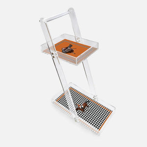 Equestrian Orange Acrylic Service Trolley - Vitelli Design Studio UAE