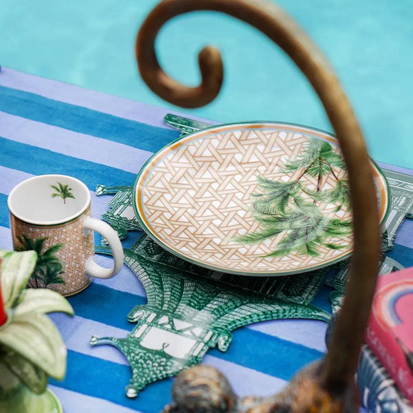 Hazeran Palm 25 Cm Porcelain Plate - Vitelli Design Studio UAE