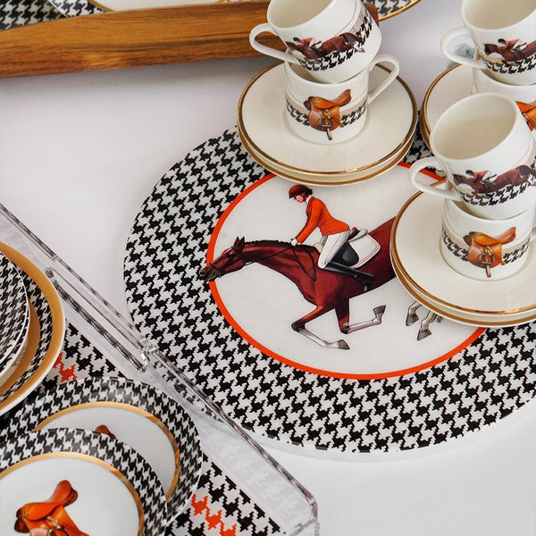 Equestrian Orange Jacket Marble Serving Plate - Vitelli Design Studio UAE