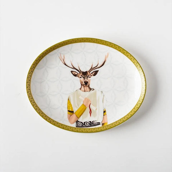 Roman 21 Cm Porcelain Boat Plate - Vitelli Design Studio UAE