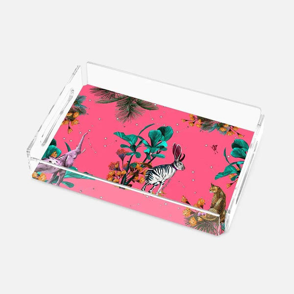 Wonderland Pink Rabbit 25X17 Acrylic Tray - Vitelli Design Studio UAE