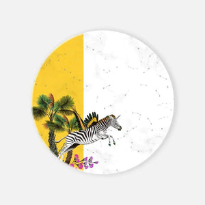 Wonderland Yellow Zebra Marble Serving Plate - Vitelli Design Studio UAE
