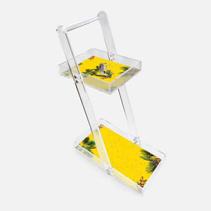Wonderland Yellow Zebra Acrylic Service Trolley - Vitelli Design Studio UAE