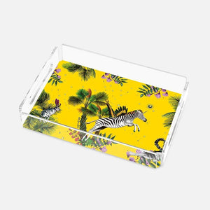 Wonderland Yellow Zebra 25X17 Acrylic Tray - Vitelli Design Studio UAE